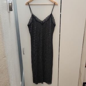 Shift Black Lace Slip Dress